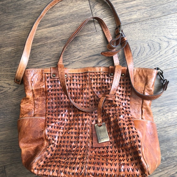 Cognac coloured leather oversized handbag - Picture 1 of 5